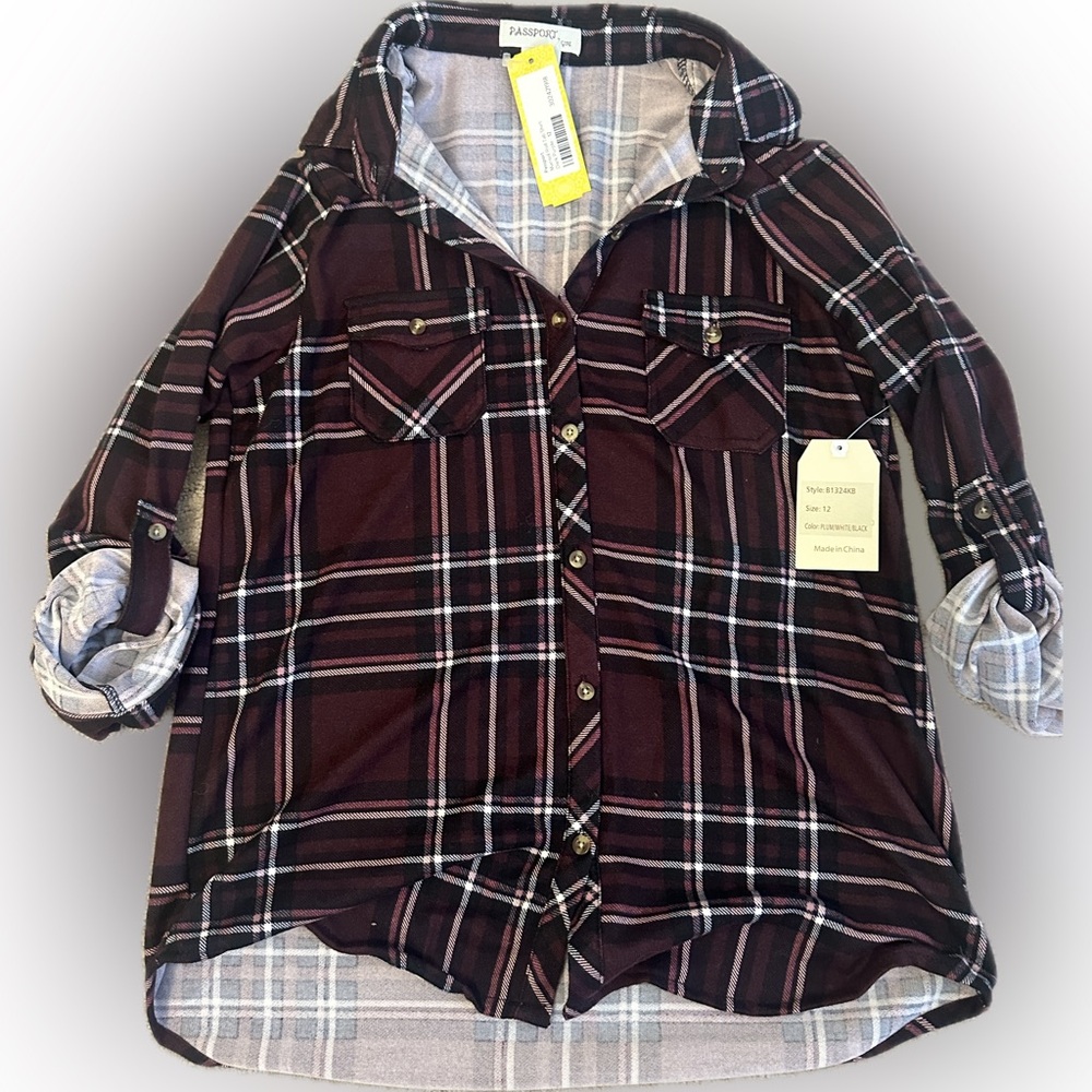 Super soft, NWT Plaid Shirt Girl’s 12